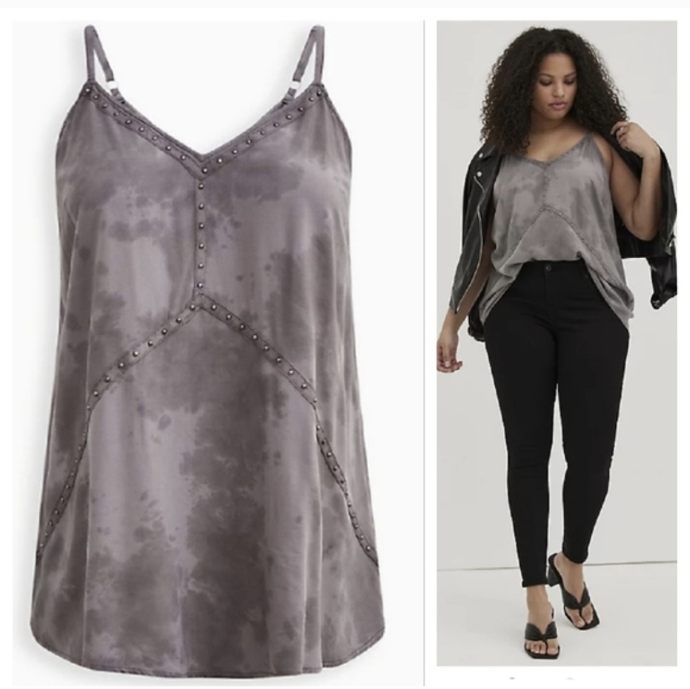 Torrid Gray Sleeveless Top with Stud Details